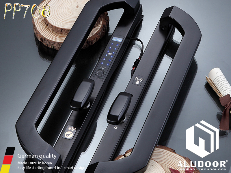 Khoa van tay cua nhom ALUDOOR PP708 Den